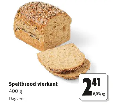 Promotie: Speltbrood vierkant