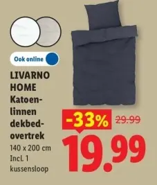 Aanbieding: Katoen-linnen dekbed-overtrek