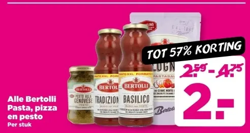 Aanbieding: Pasta, pizza en pesto