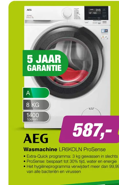 Aanbieding: AEG LR6KOLN 6000 ProSense Wasmachine