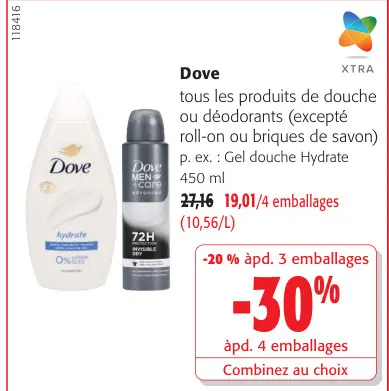 Offre: Tous les produits de douche ou déodorants