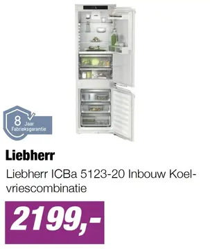 Aanbieding: Liebherr ICBa 5123-20 Inbouw Koel-vriescombinatie