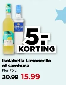 Aanbieding: Isolabella Limoncello of sambuca