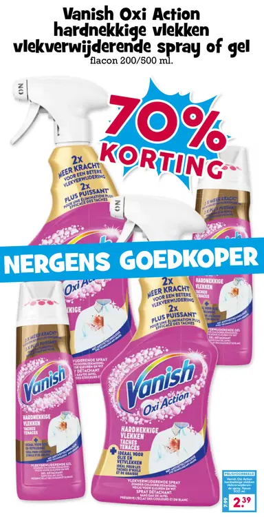 Aanbieding: Vanish OXI Action hardnekkige vlekken vlekverwijderende spray of gel