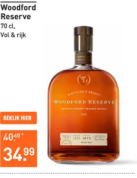 Aanbieding: Woodford Reserve 70CL Whisky