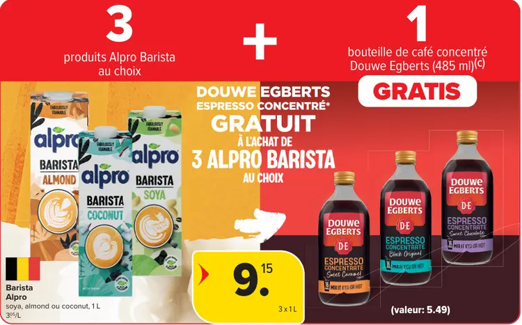 Offre: 3 Alpro Barista + gratuit espresso concentre