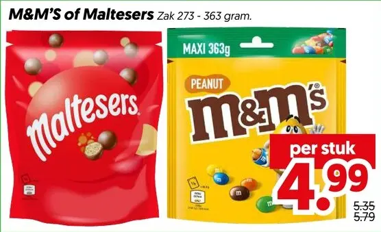 Aanbieding: M&M'S of Maltesers