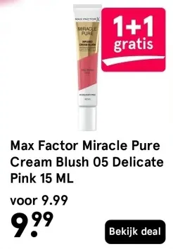 Aanbieding: Miracle Pure Cream Blush 05 Delicate Pink 15 ML