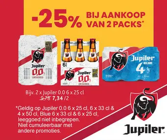 Aanbieding: Jupiler 0.0 en Blue