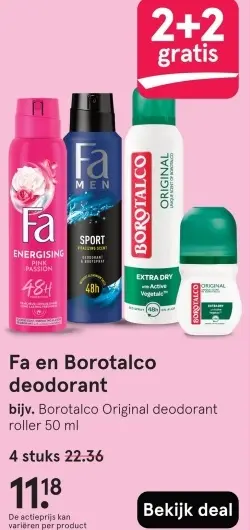 Aanbieding: Fa en Borotalco deodorant