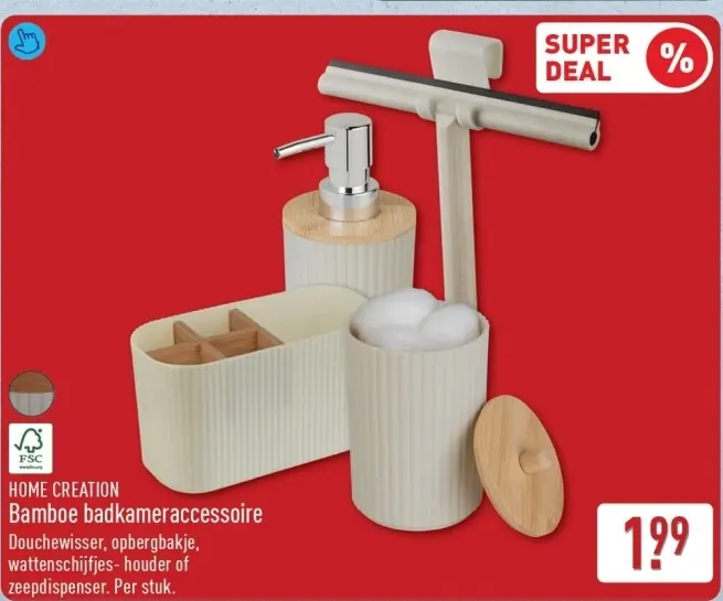 Aanbieding: Bamboe badkameraccessoire
