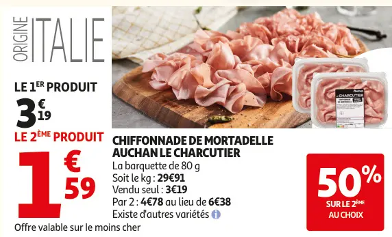 Promotie: Chiffonnade de mortadelle