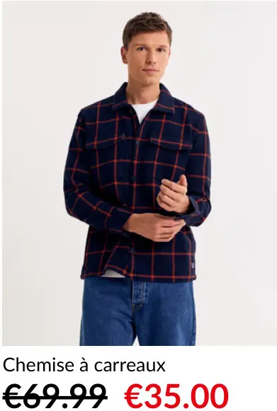 Offre: jbc Chemise à carreaux