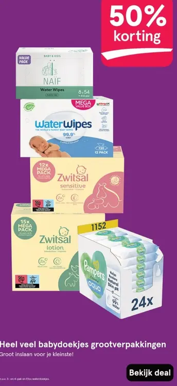 Aanbieding: babydoekjes grootverpakkingen