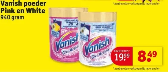 Aanbieding: Vanish poeder Pink en White