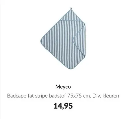 Aanbieding: Badcape fat stripe badstof 75x75 cm. Div. kle