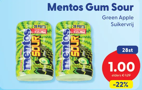 Aanbieding: Gum Sour Green Apple