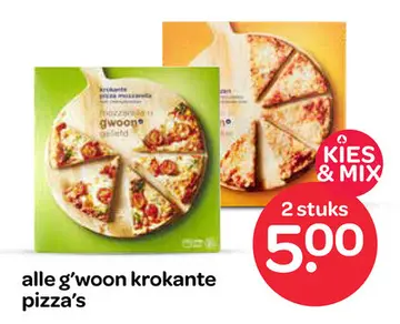 Aanbieding: alle g'woon krokante pizza's