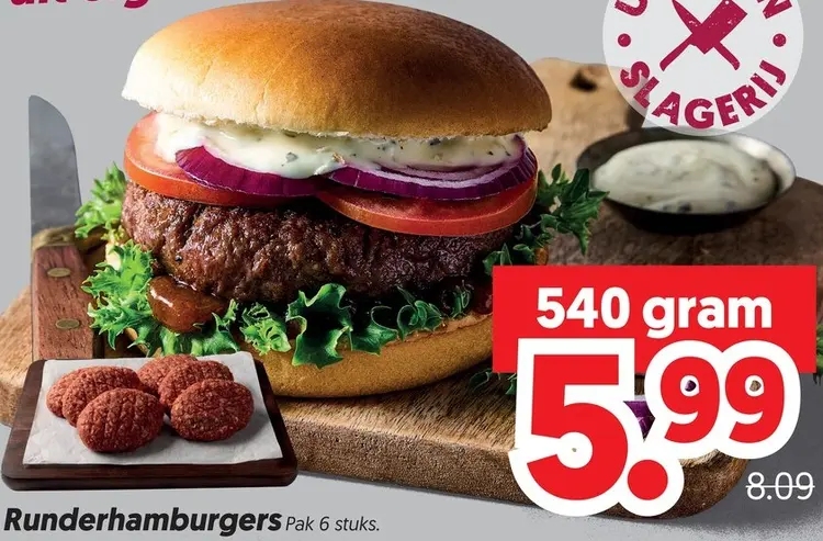 Aanbieding: Runderhamburgers