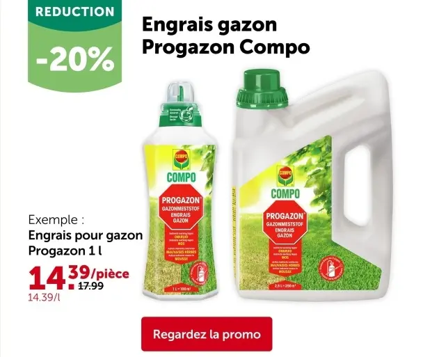 Offre: Engrais gazon Progazon Compo