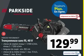 Offre: Tronçonneuse sans fil, 40 V