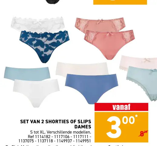 Promotie: Shorties of slips