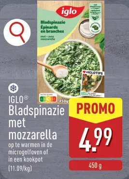 Promotie: Bladspinazie met mozzarella