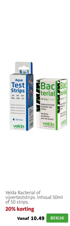 Promotie: Velda Bacterial of vijverteststrips