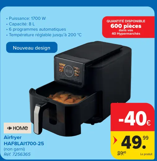 Offre: Airfryer HAF8LAI1700-25