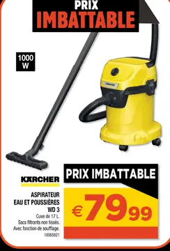 Aanbieding: Aspirateur eau et poussières wd 3
