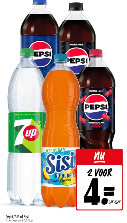 Aanbieding: Pepsi, 7UP of Sisi