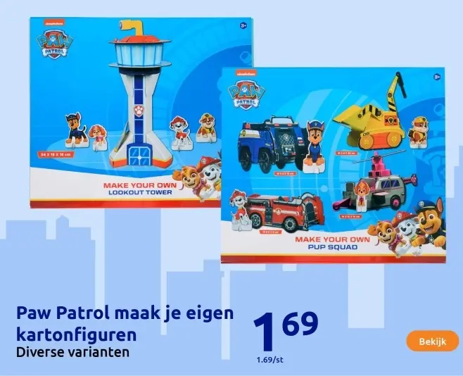 Aanbieding: Paw Patrol maak je eigen kartonfiguren