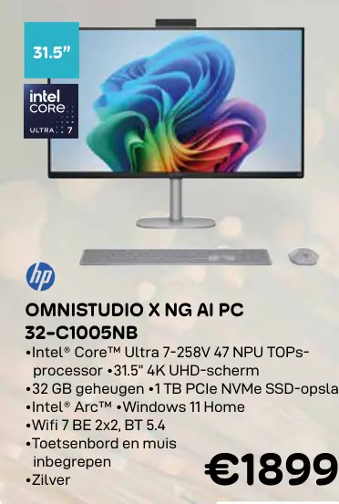 Aanbieding: Hp omnistudio x ng ai pc 32-c1005nb