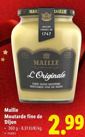 Offre: Moutarde fine de Dijon