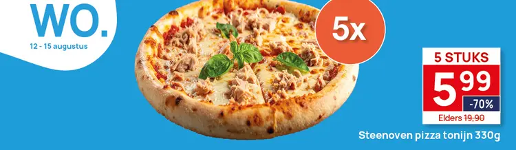 Aanbieding: Steenoven pizza tonijn