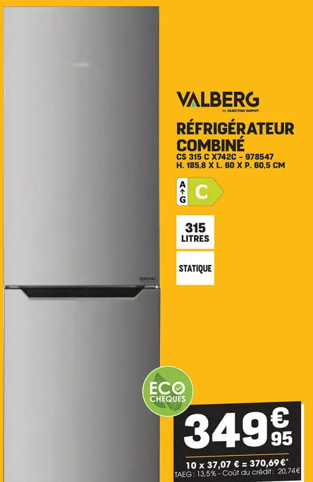 Offre: Réfrigérateur combiné