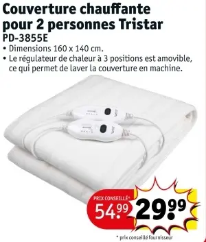 Offre: Couverture chauffante pour 2 personnes