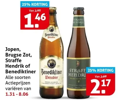 Aanbieding: Jopen, Brugse Zot, Straffe Hendrik of Benediktiner