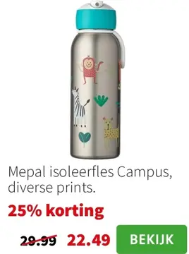 Aanbieding: Mepal isoleerfles Campus, diverse prints