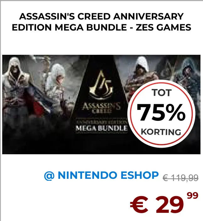 Aanbieding: Assassin's creed anniversary edition mega bun