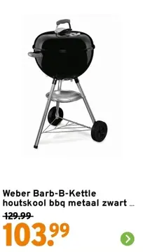 Aanbieding: Weber Barb-B-Kettle houtskool bbq metaal zwart