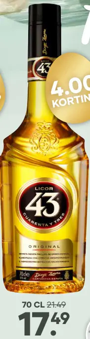 Aanbieding: Licor 43 Cuarenta y Tres Original