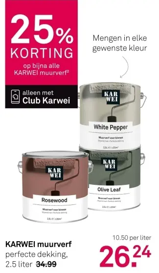 Aanbieding: Bijna alle Karwei muurverf