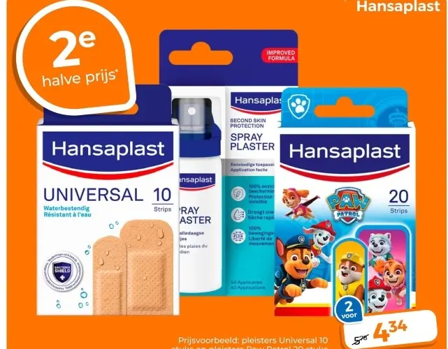 Aanbieding: pleisters Universal 10 stuks en pleisters Paw patrol