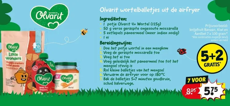 Aanbieding: Olvarit wortelballetjes uit de airfryer