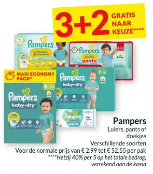Aanbieding: Pampers Luiers, pants of doekjes