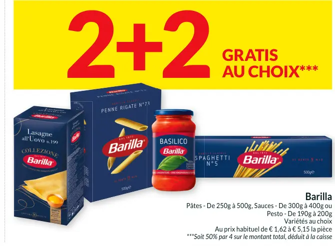 Offre: Barilla Pâtes, Sauces ou Pesto