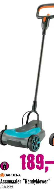 Aanbieding: GARDENA Accu Grasmaaier Handymower 22 P4A incl. 18 V accu en lader **cashback**