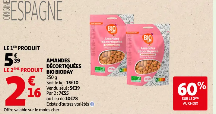 Offre: Amandes décortiquées