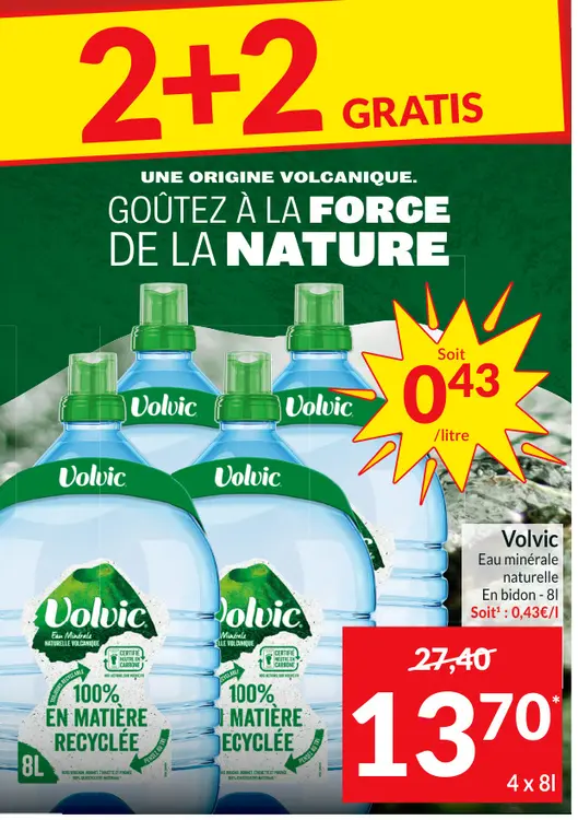 Offre: Volvic Eau minérale naturelle